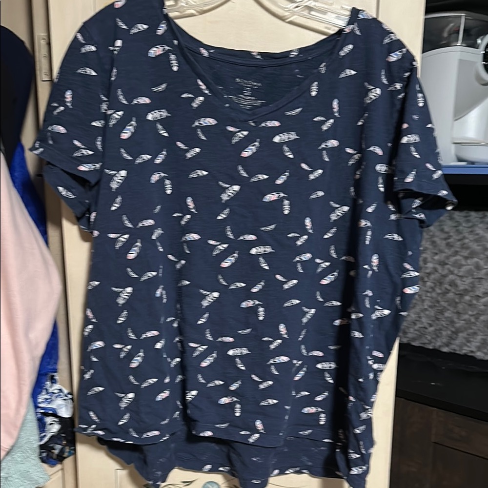 Sonoma Blue and White Boxy Short Sleeve Tee